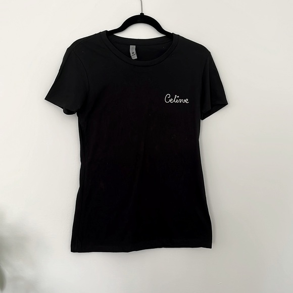 CELINE (copy) Crew Neck Embroidered T-Shirt - Picture 2 of 5